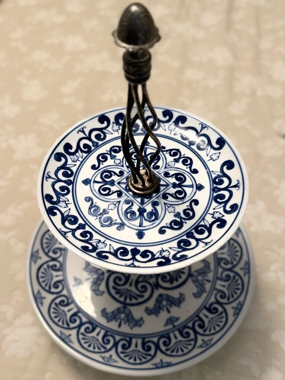 Bombay Company Blue & White Two-Tier Serving Stand